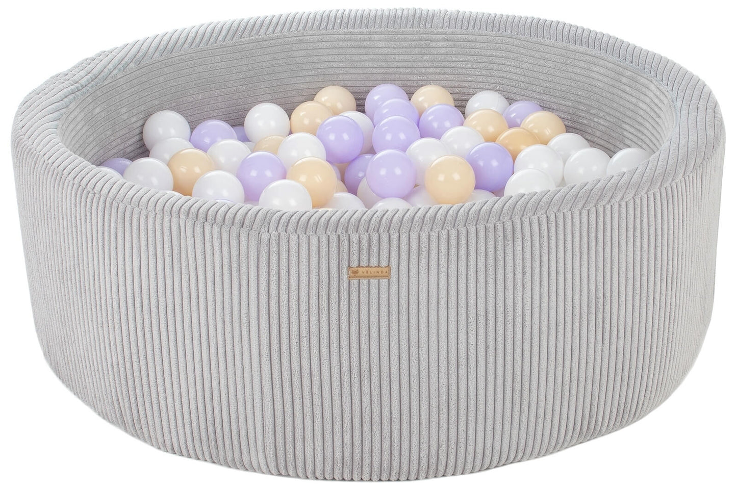 Velinda Soft Play Ball Pit with 300 Balls - Corduroy Fabric, 90cm, Kids Play Toy