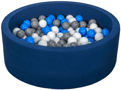 Velinda Soft Jersey Ball Pit with 200 Balls - Navy Blue, Baby & Kids Play Gift, 90cm