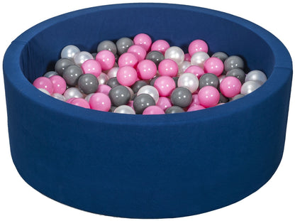 Velinda Soft Jersey Ball Pit with 200 Balls - Navy Blue, Baby & Kids Play Gift, 90cm