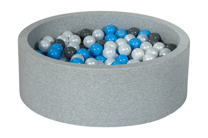 Velinda Soft Jersey Ball Pit with 300 Balls - Baby & Kids Play Gift - 80cm