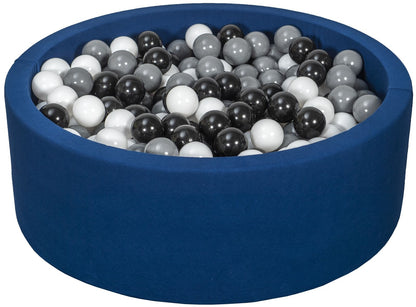 Velinda Soft Jersey Ball Pit with 450 Balls - Navy Blue - Baby & Kids Play Gift - 90cm