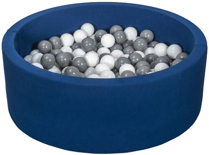 Velinda Soft Jersey Ball Pit with 300 Balls - Navy Blue, Baby & Kids Play Gift, 80cm