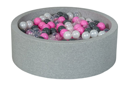 Velinda Soft Jersey Ball Pit with 450 Balls - Baby & Kids Play Gift - 90cm