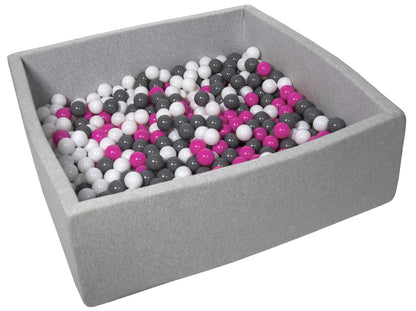 Velinda Soft Jersey Ball Pit with 600 Balls - 110x110cm, Baby & Kids Play Gift