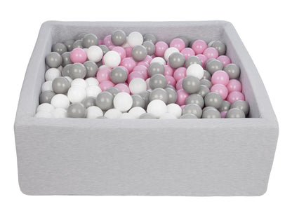 Velinda Soft Jersey Ball Pit with 450 Balls - 90x90cm, Baby & Kids Play Gift