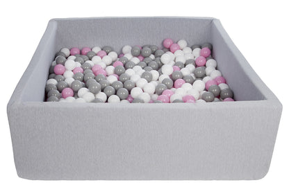 Velinda Soft Jersey Ball Pit with 600 Balls - 110x110cm, Baby & Kids Play Gift