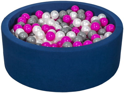 Velinda Soft Jersey Ball Pit with 450 Balls - Navy Blue - Baby & Kids Play Gift - 90cm