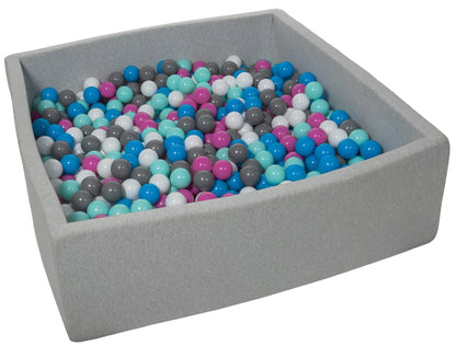 Velinda Soft Jersey Ball Pit with 900 Balls - 110x110cm, Baby & Kids Play Gift