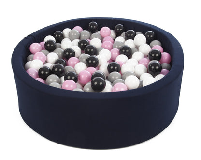 Velinda Soft Jersey Ball Pit with 450 Balls - Navy Blue - Baby & Kids Play Gift - 90cm