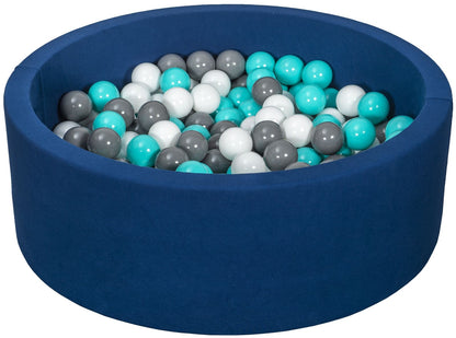 Velinda Soft Jersey Ball Pit with 300 Balls - Navy Blue, Baby & Kids Play Gift, 80cm