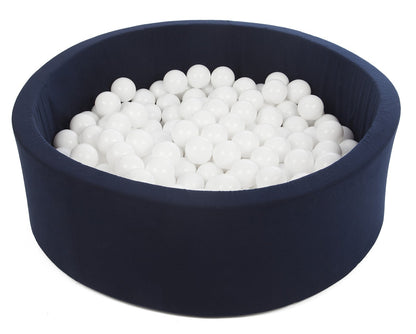 Velinda Soft Jersey Ball Pit with 300 Balls - Navy Blue, Baby & Kids Play Gift, 80cm