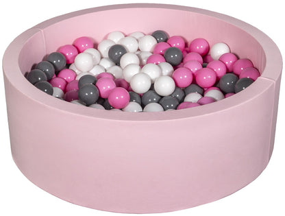 Velinda Soft Jersey Ball Pit with 300 Balls - Pink, Baby & Kids Play Gift, 80cm