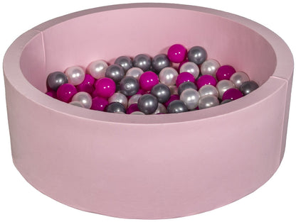 Velinda Soft Jersey Ball Pit with 150 Balls - Pink, Baby & Kids Play Gift, 90cm