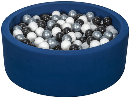 Velinda Soft Jersey Ball Pit with 450 Balls - Navy Blue - Baby & Kids Play Gift - 90cm