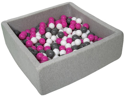 Velinda Soft Jersey Ball Pit with 200 Balls - 90x90cm, Baby & Kids Play Gift