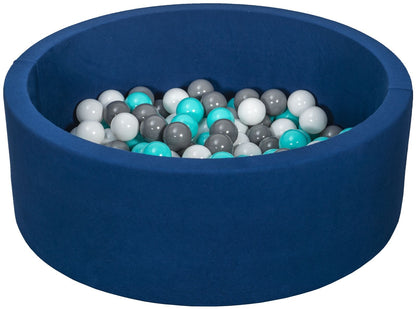 Velinda Soft Jersey Ball Pit with 150 Balls - Navy Blue - Baby & Kids Play Toy