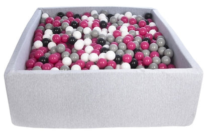 Velinda Soft Jersey Ball Pit with 1200 Balls - 110x110cm - Baby & Kids Play Gift