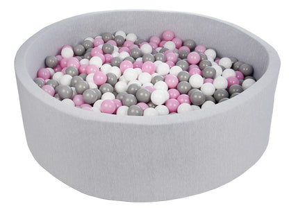 Velinda Soft Jersey Ball Pit with 900 Balls - 125cm Diameter, Baby & Kids Play Gift