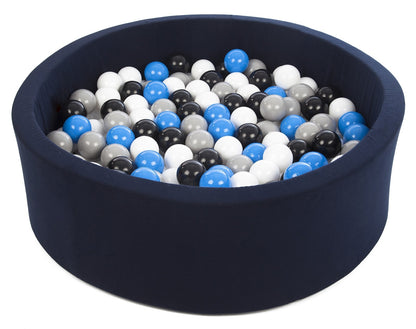 Velinda Soft Jersey Ball Pit with 300 Balls - Navy Blue, Baby & Kids Play Gift, 80cm