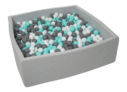 Velinda Soft Jersey Ball Pit with 1200 Balls - 110x110cm - Baby & Kids Play Gift