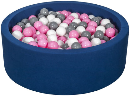 Velinda Soft Jersey Ball Pit with 450 Balls - Navy Blue - Baby & Kids Play Gift - 90cm