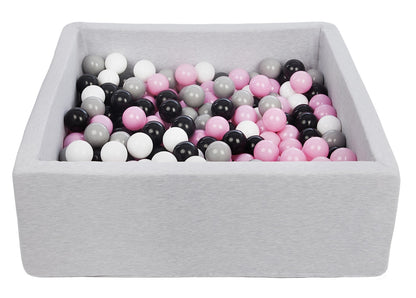 Velinda Soft Jersey Ball Pit with 300 Balls - 80x80cm, Baby & Kids Play Gift