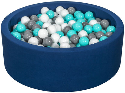 Velinda Soft Jersey Ball Pit with 450 Balls - Navy Blue - Baby & Kids Play Gift - 90cm