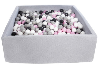 Velinda Soft Jersey Ball Pit with 1200 Balls - 110x110cm - Baby & Kids Play Gift