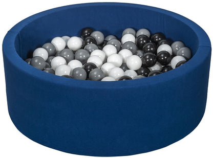 Velinda Soft Jersey Ball Pit with 200 Balls - Navy Blue, Baby & Kids Play Gift, 90cm