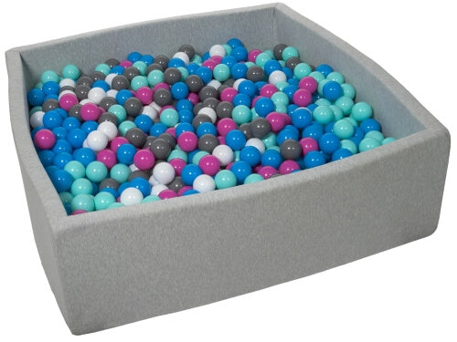 Velinda Soft Jersey Ball Pit with 1200 Balls - 110x110cm - Baby & Kids Play Gift