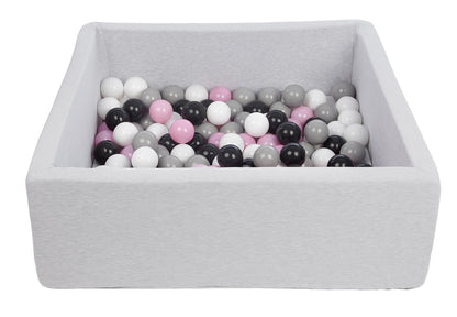 Velinda Soft Jersey Ball Pit with 150 Balls - 90x90cm, Baby & Kids Play Gift