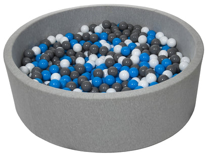 Velinda Soft Jersey Ball Pit with 900 Balls - 125cm Diameter, Baby & Kids Play Gift