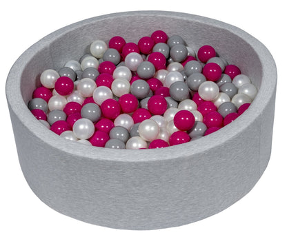 Velinda Soft Jersey Ball Pit with 300 Balls - Baby & Kids Play Gift - 80cm