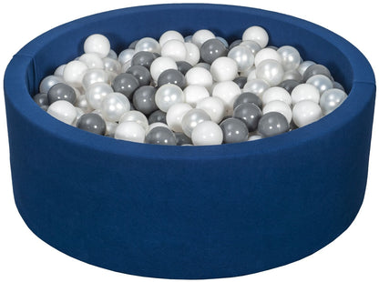 Velinda Soft Jersey Ball Pit with 450 Balls - Navy Blue - Baby & Kids Play Gift - 90cm