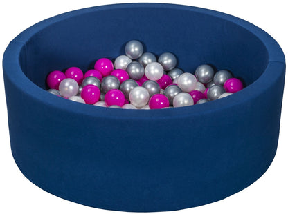 Velinda Soft Jersey Ball Pit with 150 Balls - Navy Blue - Baby & Kids Play Toy