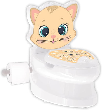 Potty Training Toilet for Boys and Girls with Lid Toilet Paper Holder and Flush Sound – Perfect for Toddler Potty Training