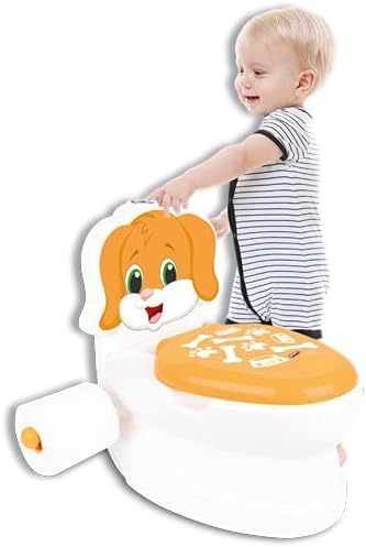 Potty Training Toilet for Boys and Girls with Lid Toilet Paper Holder and Flush Sound – Perfect for Toddler Potty Training