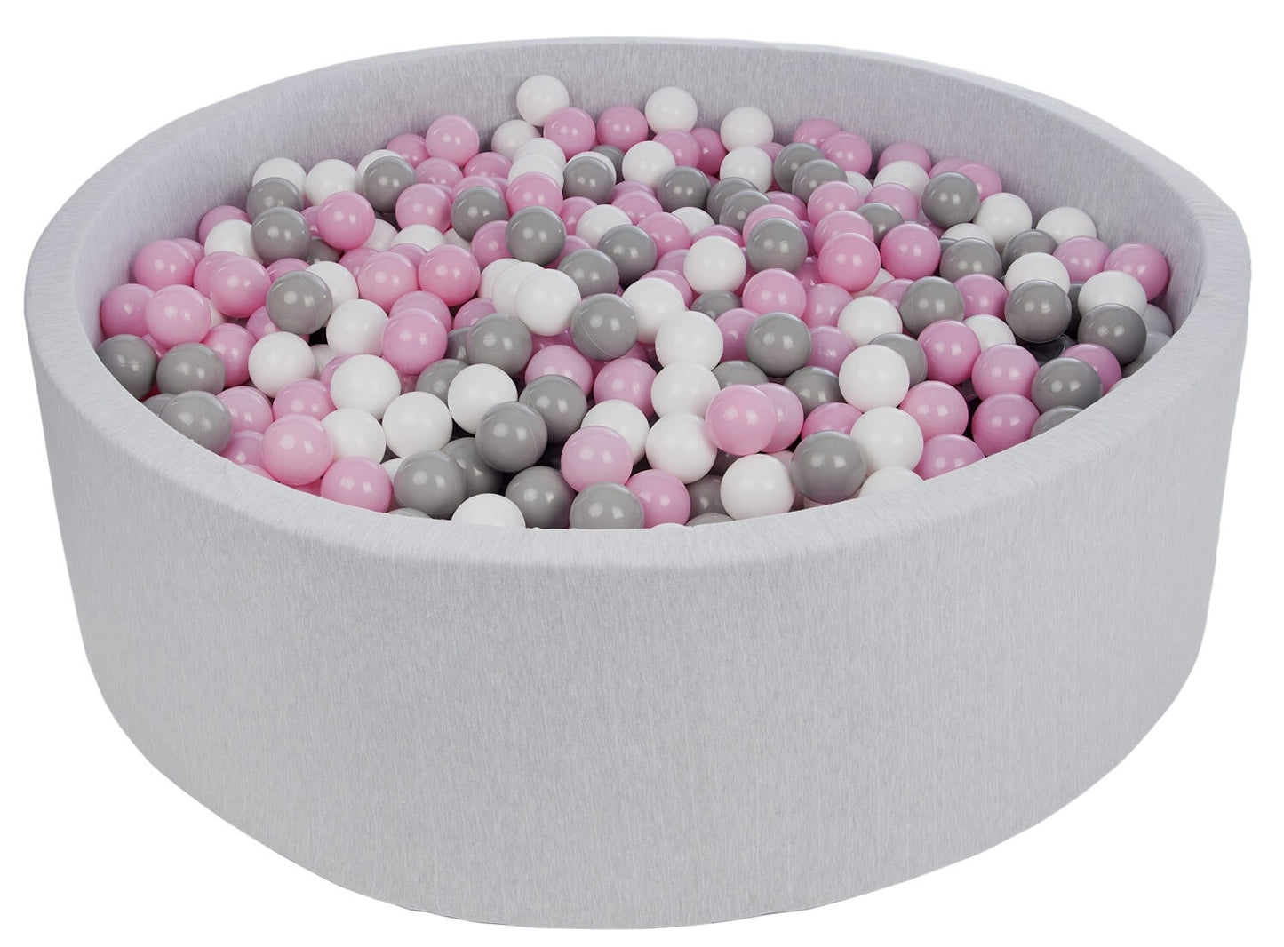 Velinda Large Round Grey Ball Pit with 1200 Balls - Soft Play, 120cm Kids Toy